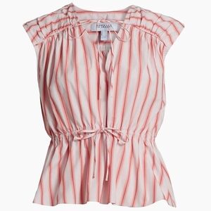DEREK LAM 10 CROSBY NWT CAROLINE STRIPED TIE TOP PINK